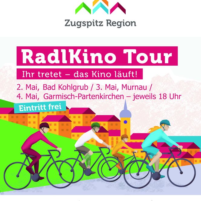 Digitales Plakat zur RadlKino Tour 2026